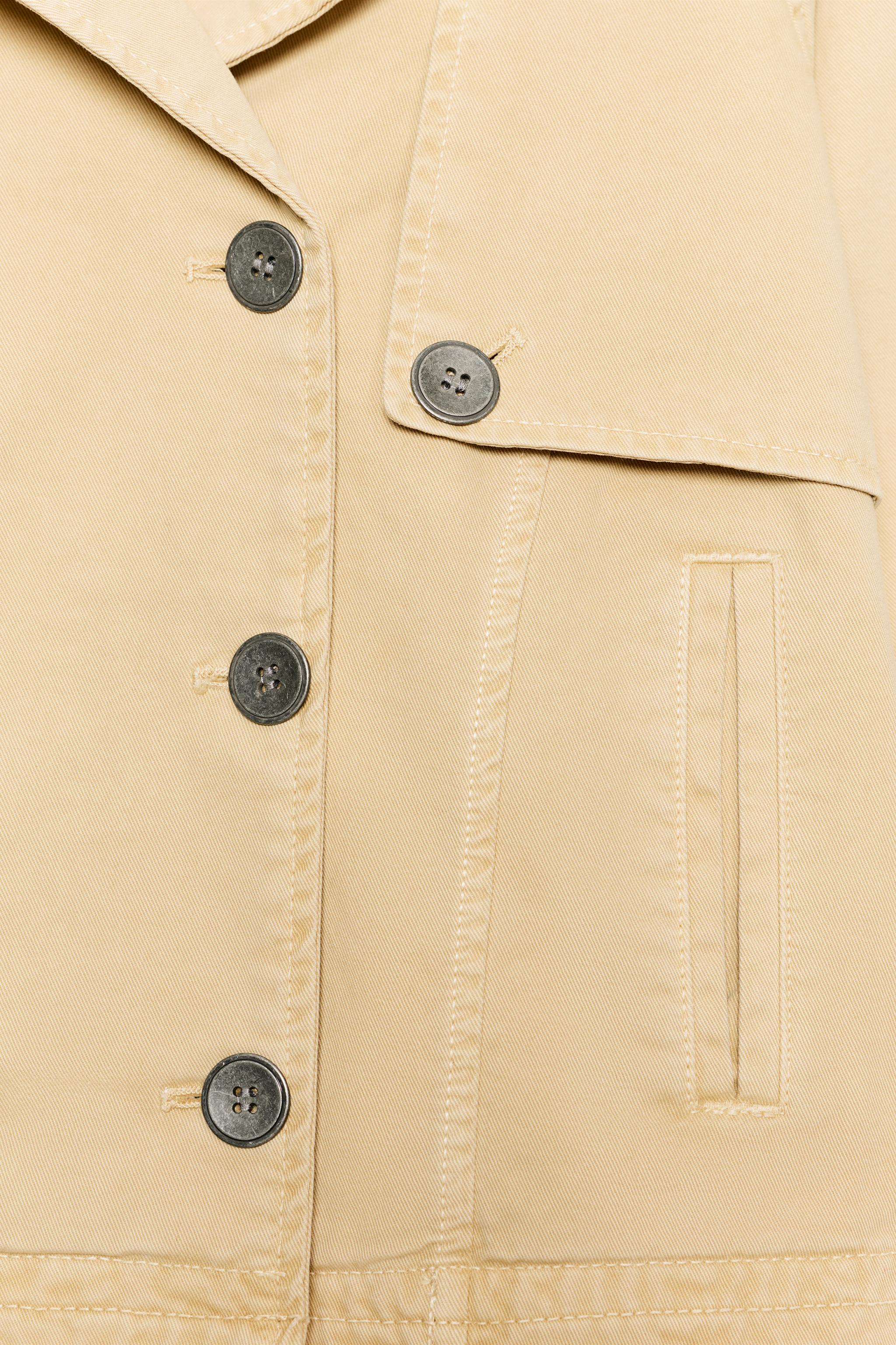 WASHED EFFECT SHORT TRENCH COAT
